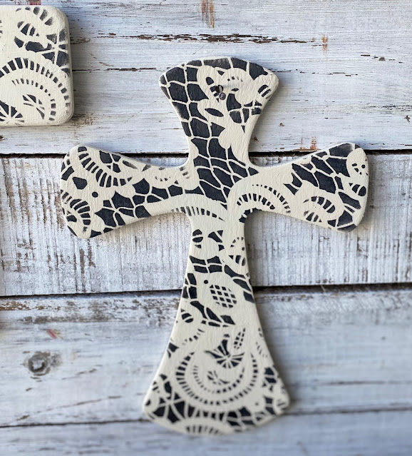 Decorating Four Unfinished Wooden Cross Cutouts From The Dollar Stores -  Organized Clutter